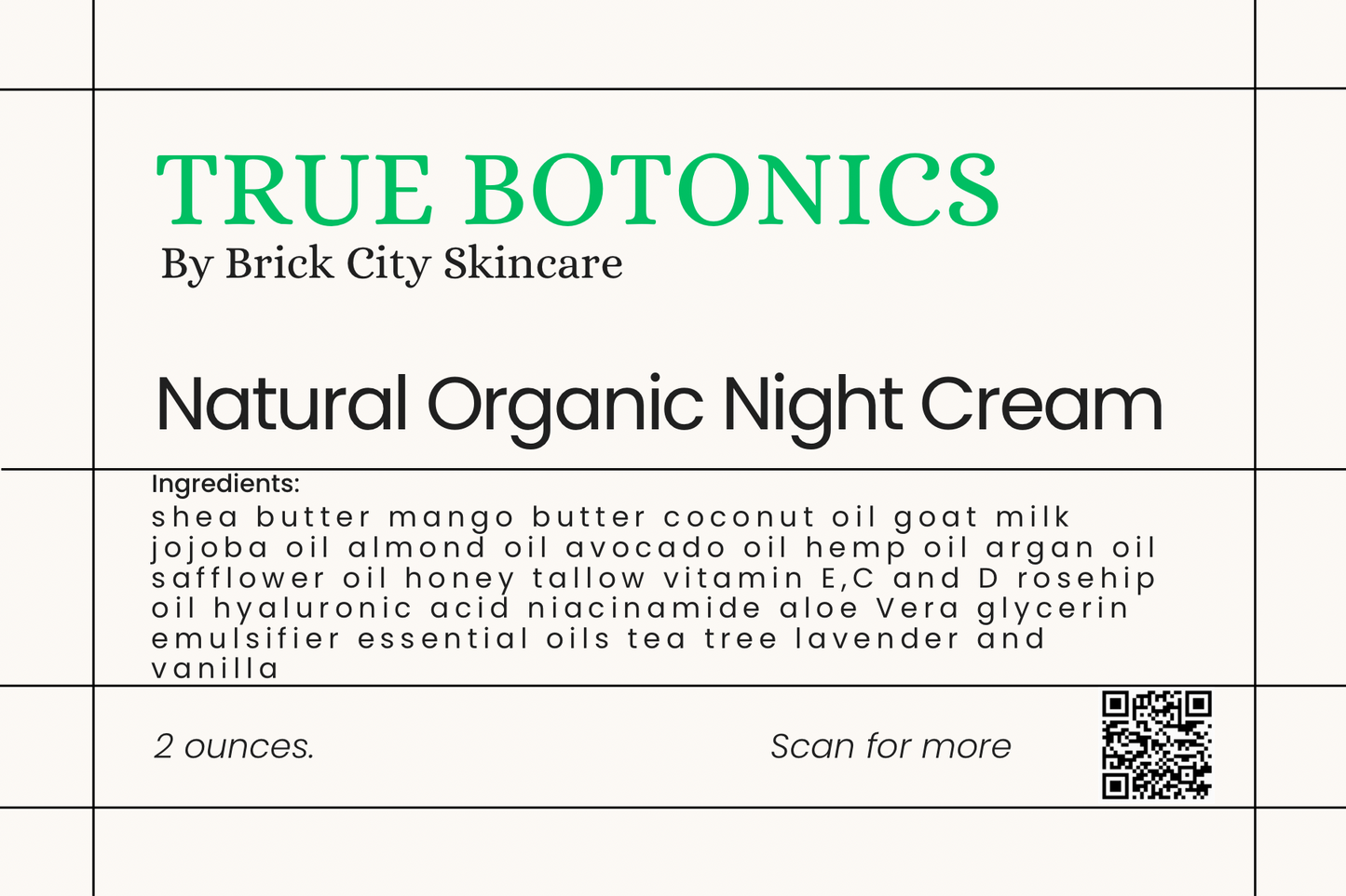 TRUE BOTONICS: NATURAL NIGHT CREAM